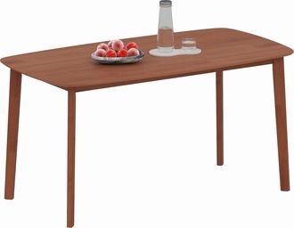 HOMCOM 150 cm Rectangular Dining Table with Solid Wood Frame - Light Brown | TJ Hughes