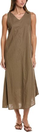 POINT Point Linen-Blend V-Neck Dress