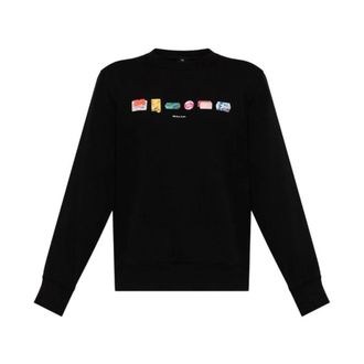 Paul Smith Sweatshirt met ronde hals en grafische print - Heren - Sweatshirts & Hoodies - Zwart - Maat: 2XL Katoen