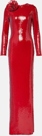 Rodarte Floral-applique sequined gown