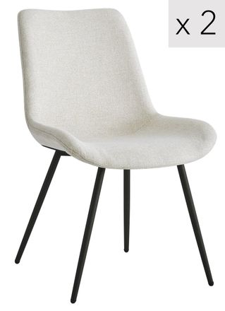 Nordlys Set 2 sillas escandinavas con patas de acero beige