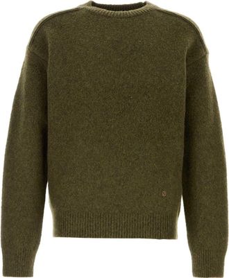 Burberry Olive Green Wool Blend Sweater