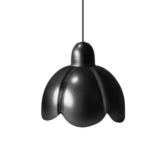 Tosel Suspensi&oacute;n campana vidrio negro D17,5 cm