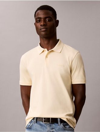 Calvin Klein Mens Liquid Touch Polo Shirt - Yellow - XL