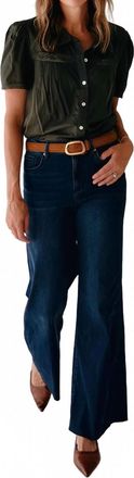 Kut from the Kloth Womens Vienna Button Front Top In Olive