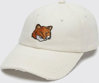 Maison Kitsun&eacute; Cappello Fox Head in twill di cotone con logo ricamato