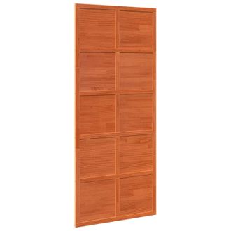 vidaXL Puerta Corrediza Marr&oacute;n Cera 90 X 208 Cm Madera De Pino Maciza Vidaxl