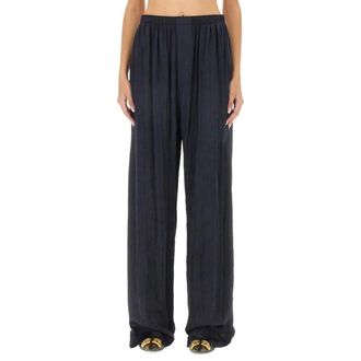 Balenciaga Dames, Broeken, Blauw, Maat: XS Zijde