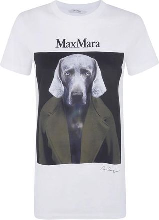 Max Mara MXM Calca Klassiek T-shirt met print - Dames - T-shirts - Wit - S - Tops