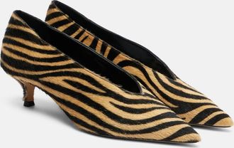 Le Monde Beryl Le Monde B&eacute;ryl Babouche 40 zebra-print calf hair pumps
