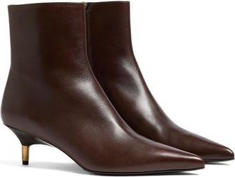 Khaite Bella Kitten Heel Ankle Boot in 646 Vintage Brown at Nordstrom, Size 8.5Us