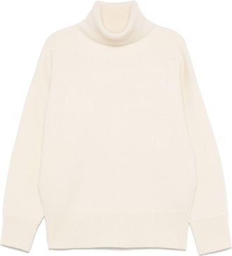 Toteme Maglione a doppia maglia a collo alto - Bianco