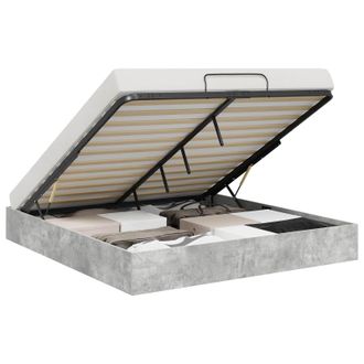 vidaXL Estructura De Cama Ottoman Gris Concreto 160 X 200 Cm Vidaxl