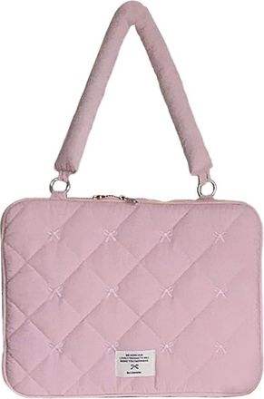 Generic Laptop Bag for Women 13-15.6 Inch, Bow Design Sleeve & Shoulder Bag, Cute Laptop Messenger Bag Compatible with MacBook, Protective Notebook Case for W