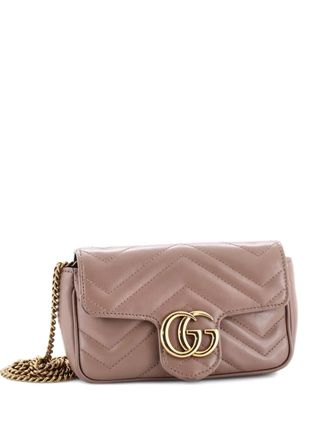 Gucci GG Marmont Flap Bag Matelasse Leather Super Mini crossbody bag - Beige