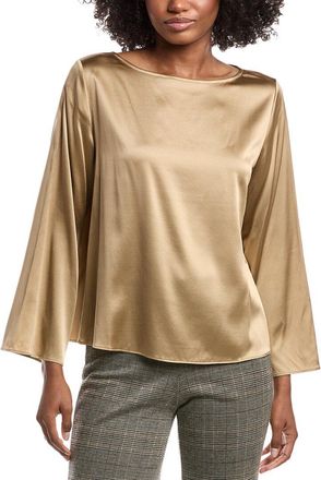 Eileen Fisher Bateau Neck Silk-Blend Top