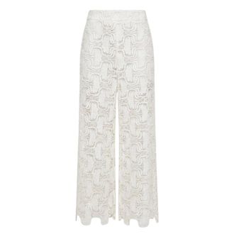 Meimeij Wide Trousers, female, White, Size: XS Wide Lace Trousers