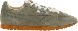 Autry windspin Green Low Top Sneakers With Logo Patch On Tongue And Side In Suede Woman