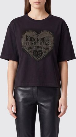 Zadig&Voltaire T-shirt in cotone con stampa e logo in strass