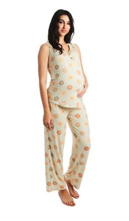 Everly Grey Joy During & After 2-Piece Maternity/Nursing Sleep Set in Daisies at Nordstrom, Size X-Small