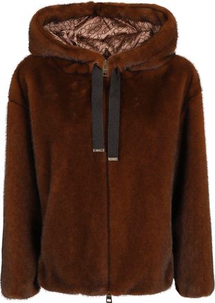 Herno Faux Fur Bomber Jacket With Shaved Mink Effect