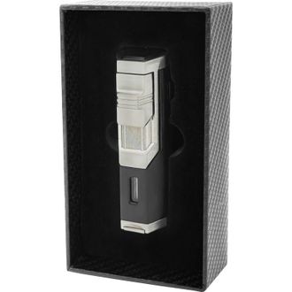 OEM Encendedor Ronson Chinook Black 3 Jet Con Punz&oacute;n Para Puros, Chorro