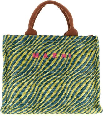 Marni Green Logo Medium Tote