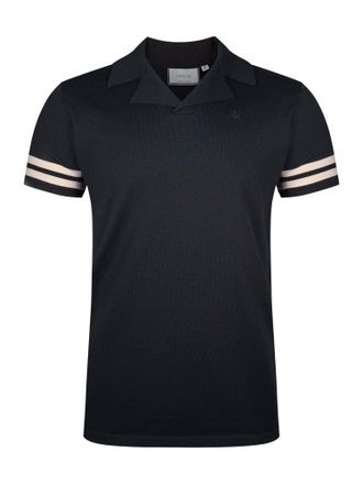 Siksilk Poloshirt SIKSILK Siksilk Polo Tournament Revere Polo, Herren, Gr. XL, schwarz, Obermaterial: 54% Viskose CV. 46% Polyester PES., Shirts Poloshirt