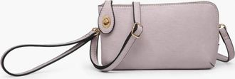 Jen & Co. Womens Crossbody Wristlet With Twist Lock Closure In Dusty Lavender