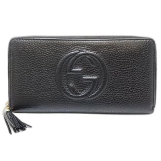 Gucci Black Leather Long Wallet (Bi-Fold) (Pre-Owned)