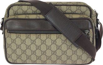 Gucci Beige Gg Supreme Canvas & Leather Shoulder Bag (Authentic Pre-Loved)