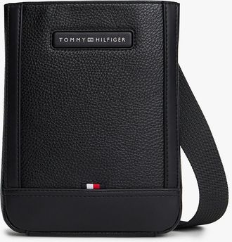 Tommy Hilfiger Mens Pebbled Mini Crossbody Bag - Black