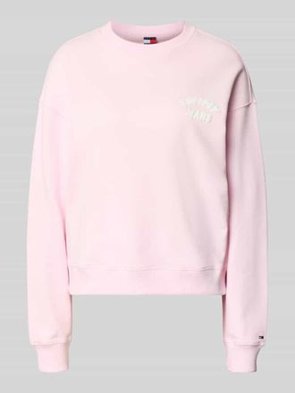 Tommy Jeans Boxy Fit Sweatshirt aus reiner Baumwolle in Rosa, Gr&ouml;&szlig;e XL