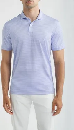 Johnnie-O Beau Stripe Performance Polo in Viola at Nordstrom, Size Xx-Large
