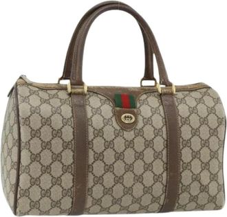 Gucci Pre-owned Handbags, female, Beige, Size: ONE SIZE Pre-owned Boston Bag