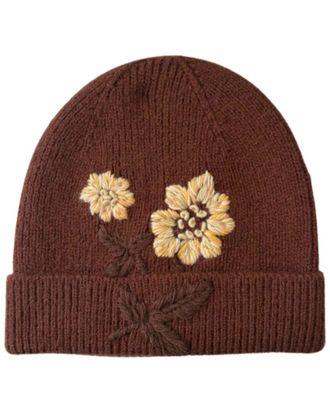 MARCUS ADLER Embroidered Flower Beanie