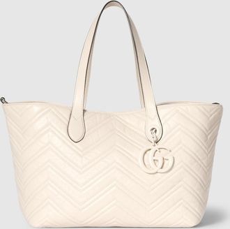 Gucci GG Marmont Medium Tote Bag, White, Leather