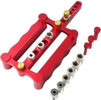 OEM Kit De Plantilla Para Taladrar Madera - 6/8/10 Mm - Herramienta De Carpinter&iacute;a (roja)