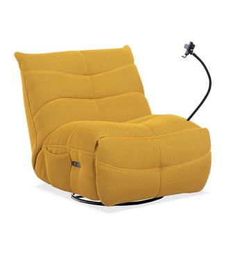 Home Heavenly Sill&oacute;n gaming con soporte para m&oacute;vil tapizado en tela color amarillo