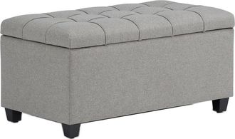 Simpli Home Sienna 33In Transitional Rectangle Storage Ottoman Bench