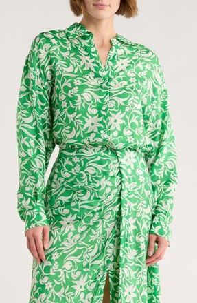 Maje Chaliqua Button-Up Shirt in Imprime Onirique Vert at Nordstrom Rack, Size 2 (Fits Like 4-6 Us) / 38 Eu