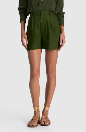 Alice & Olivia Conry Relaxed High Waist Shorts in Dark Fern at Nordstrom, Size 14