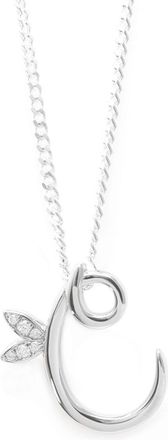 Say It With Winged Diamond Initial Necklace - Sterling Silver - C/22