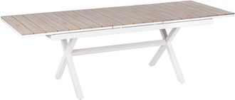 Beliani Beliani - Extending Garden Table 184/244 x 90 cm Aluminium Outdoor Furniture White Fanes