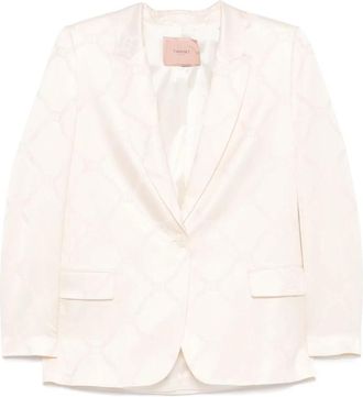 Twinset Wit Jasje Set - Dames - Blazers - Wit - M - Jassen