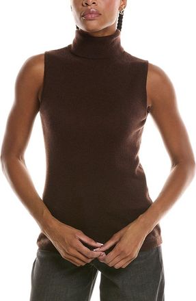 Fort&eacute; Cashmere Basic Sleeveless Turtleneck 100% Cashmere Sweater