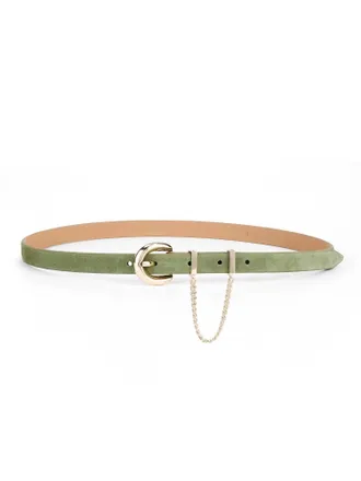 Ettika Womens Cascade Chain Suede Belt In Green