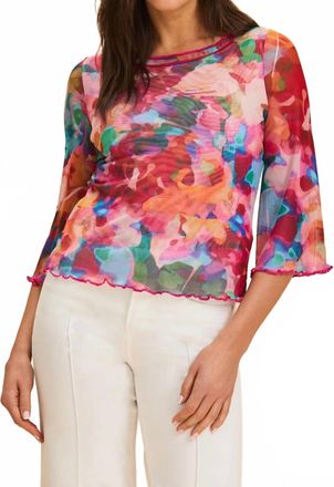 FDJ Bell Sleeve Boat Neck Top In Stephanie