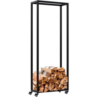 Clp Soporte Para Le&ntilde;a Hilta Negro 25x60x150 Cm