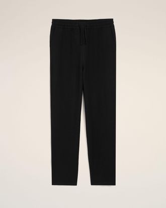 Ami Black Blended Linen Elasticated Waist Trousers Black - XXL - for Men
